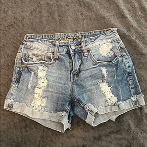 Rue21 Blue Distressed Jean Shorts